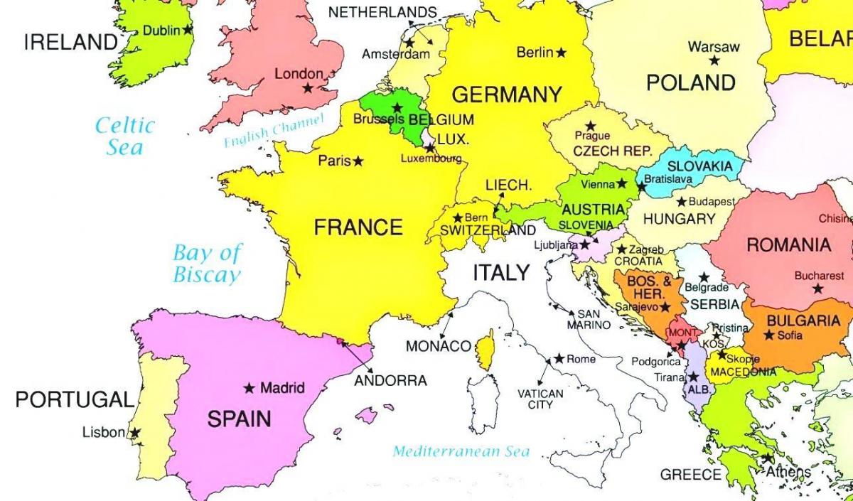 Եվրոպայի քարտեզի Լյուքսեմբուրգ