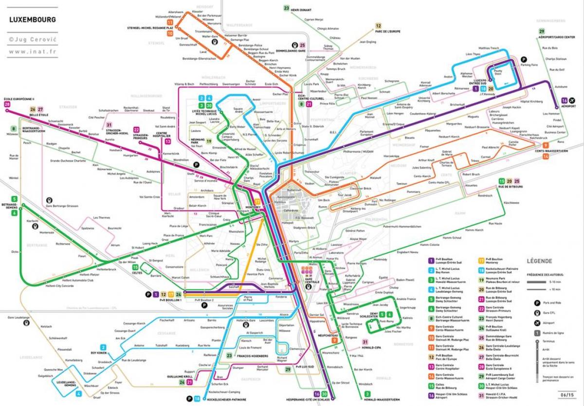 քարտեզ Լյուքսեմբուրգի մետրոյում